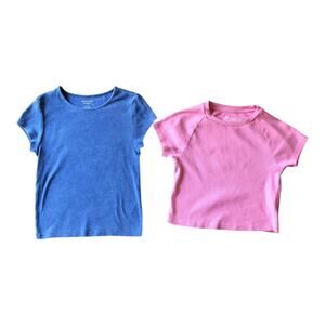 American Eagle Outfitters Aerie Shirts Blue & Pink Short Sleeve Women Size Small